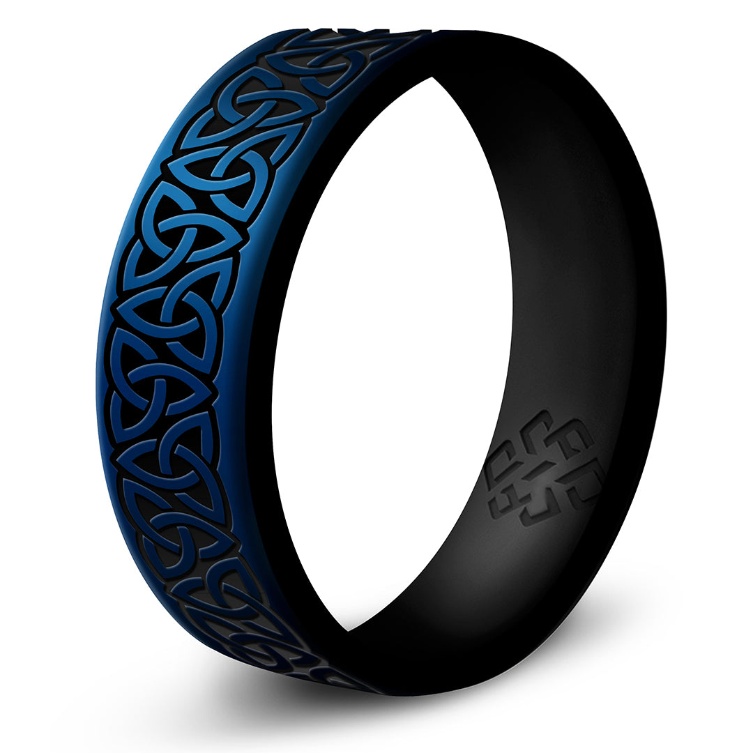 Trinity (Wider Design) Silicone Ring - Engraved Dual Layer 6mm