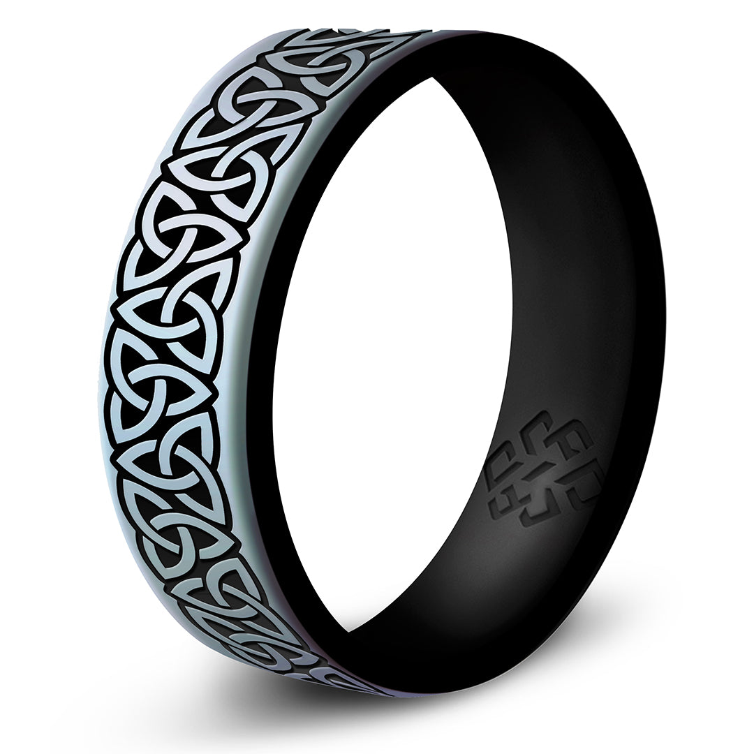 Trinity (Wider Design) Silicone Ring - Engraved Dual Layer 6mm