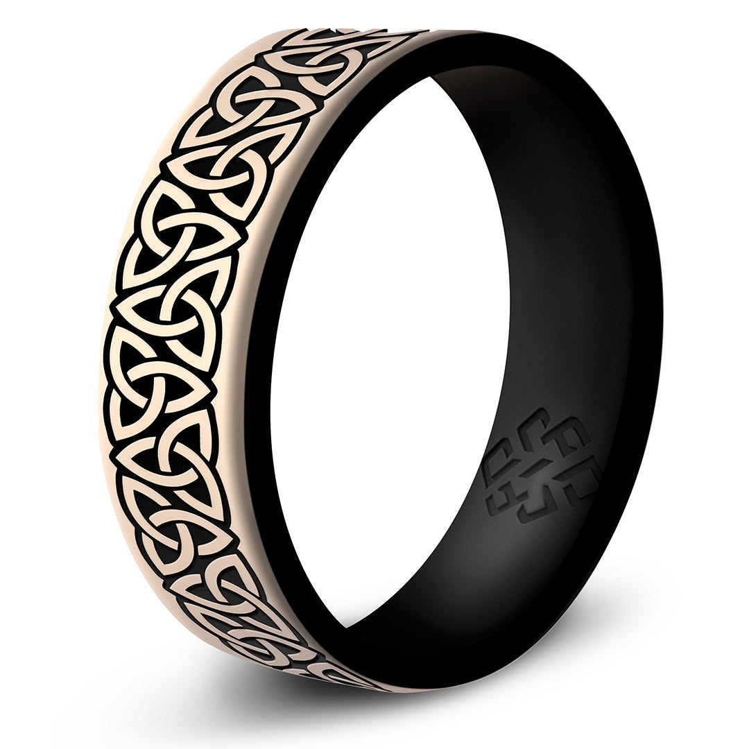 Trinity (Wider Design) Silicone Ring - Engraved Dual Layer 6mm