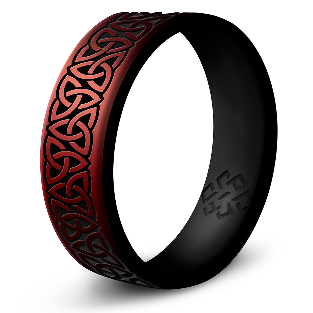 Trinity (Wider Design) Silicone Ring - Engraved Dual Layer 6mm