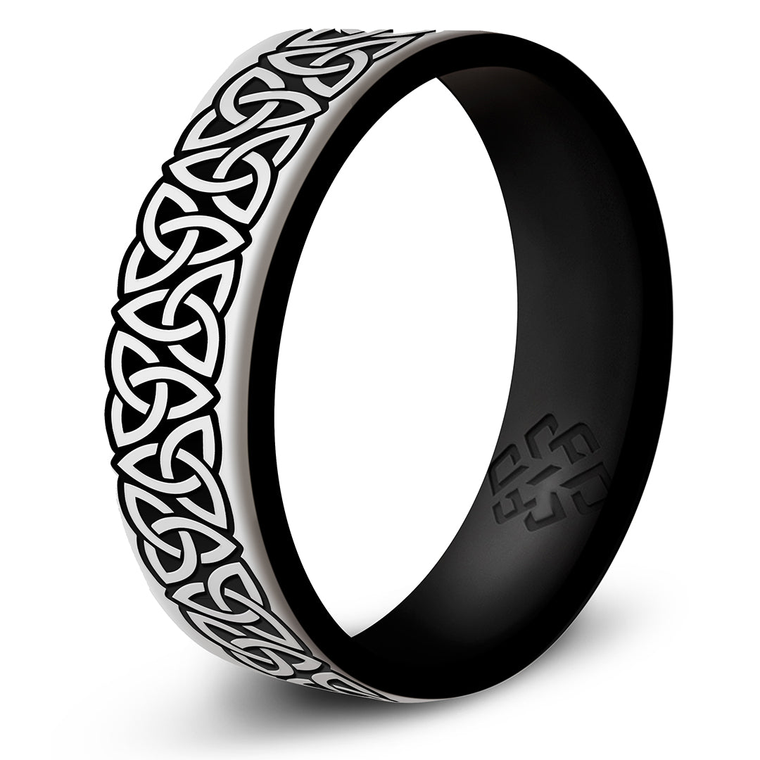 Trinity (Wider Design) Silicone Ring - Engraved Dual Layer 6mm