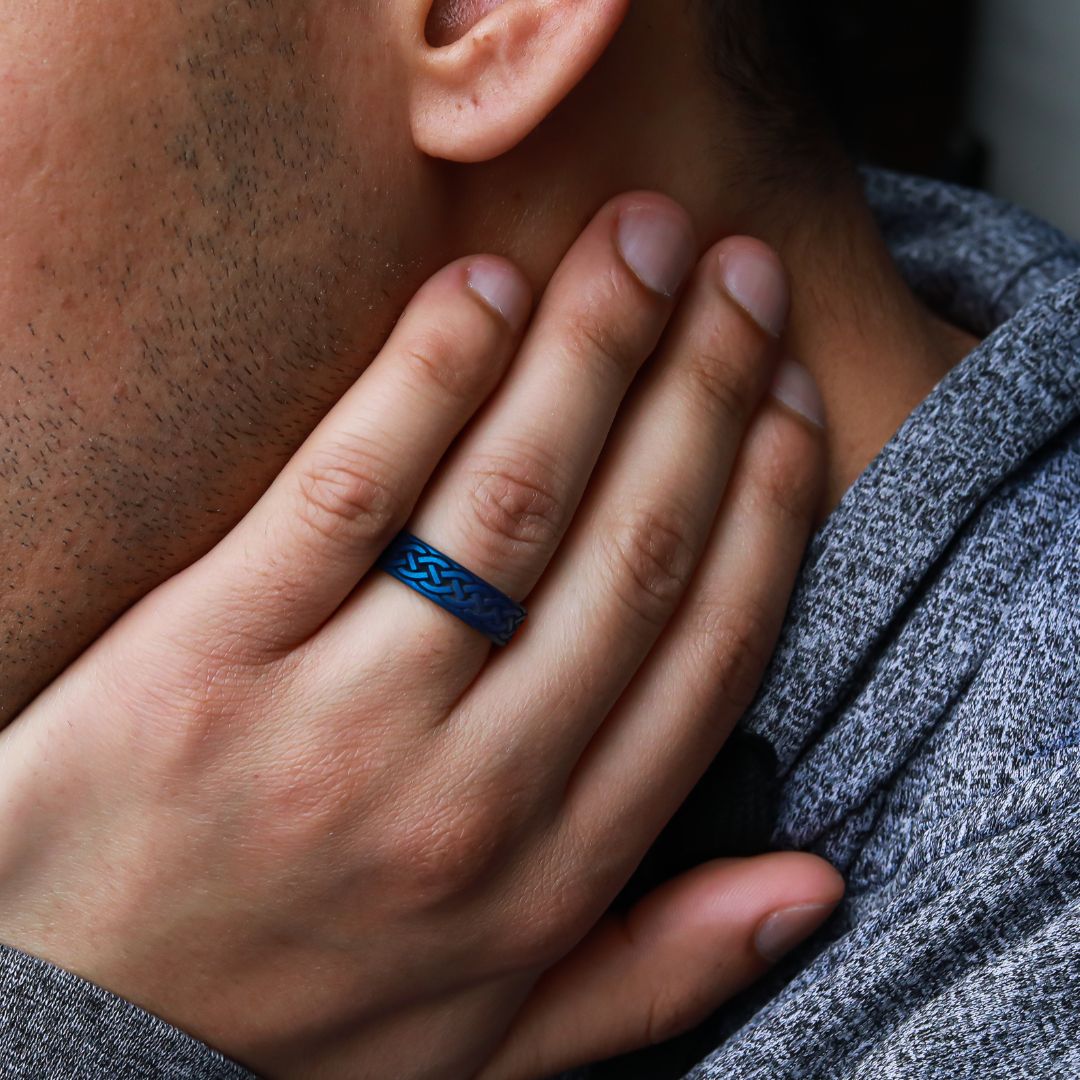 Celtic Sailor's Knot Silicone Ring on Dual Layer 6mm