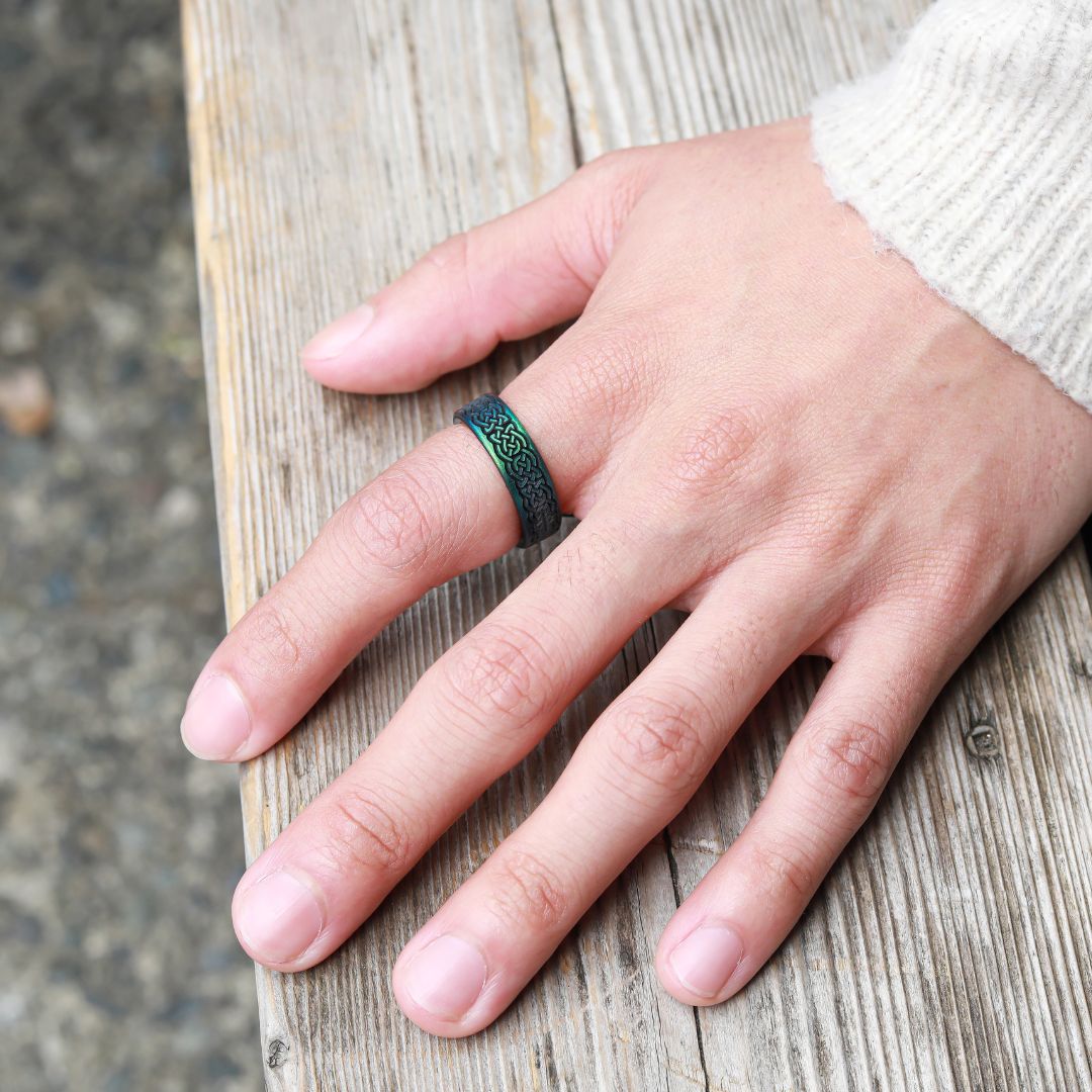 Celtic Butterfly Knot Silicone Ring on Dual Layer 6mm