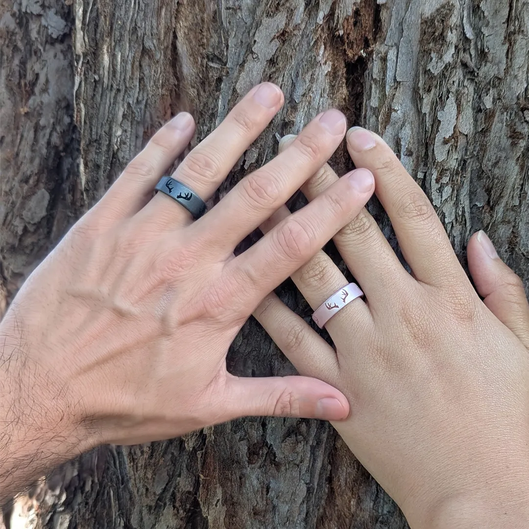 Antlers Silicone Ring on Gold Dual Layer 6mm