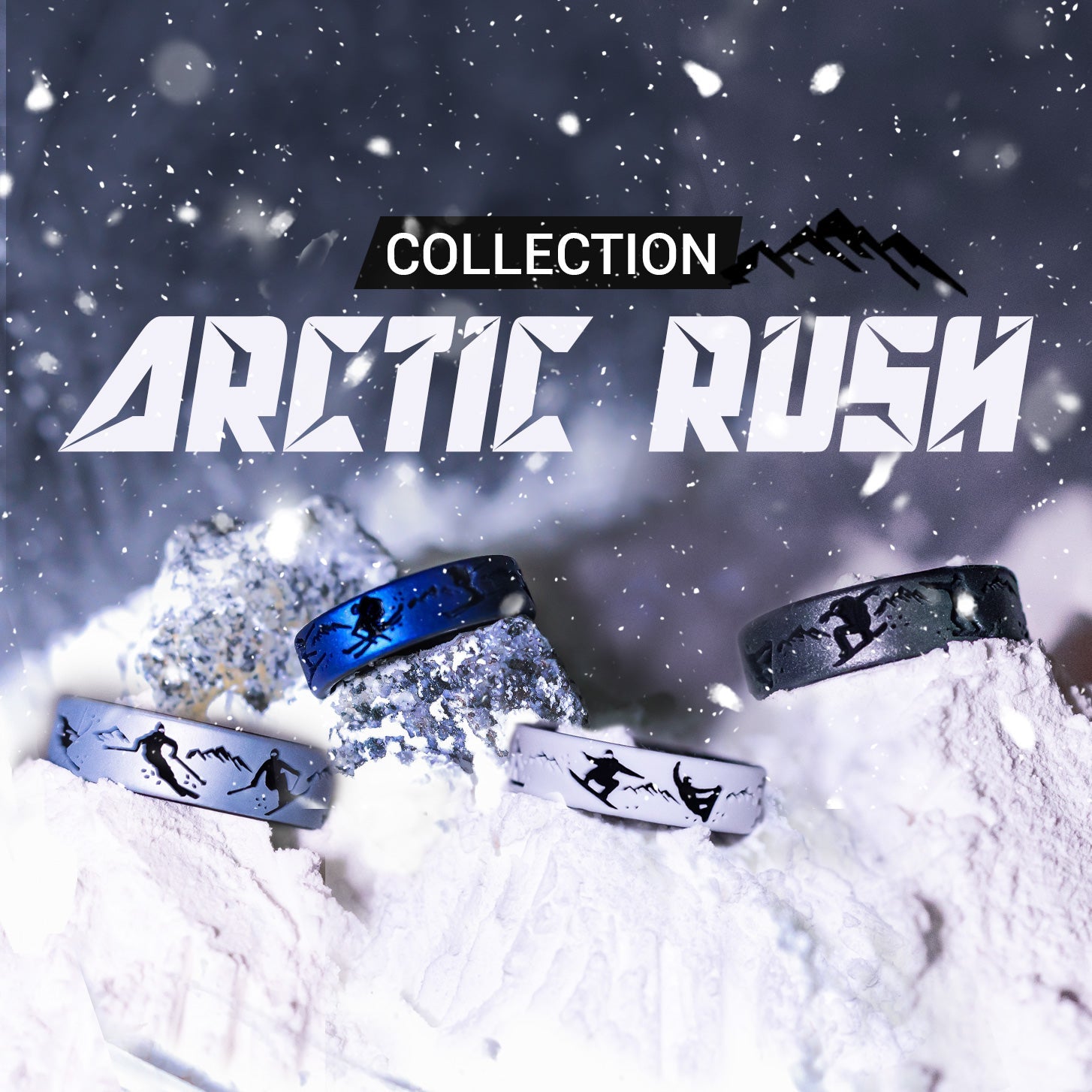 Skiers Silicone Ring on Dual Layer 6mm