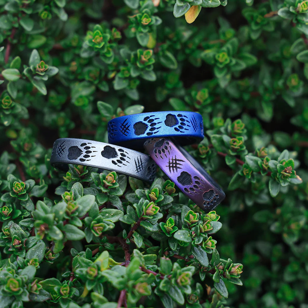 Bear Claw Silicone Ring - Engraved Dual Layer