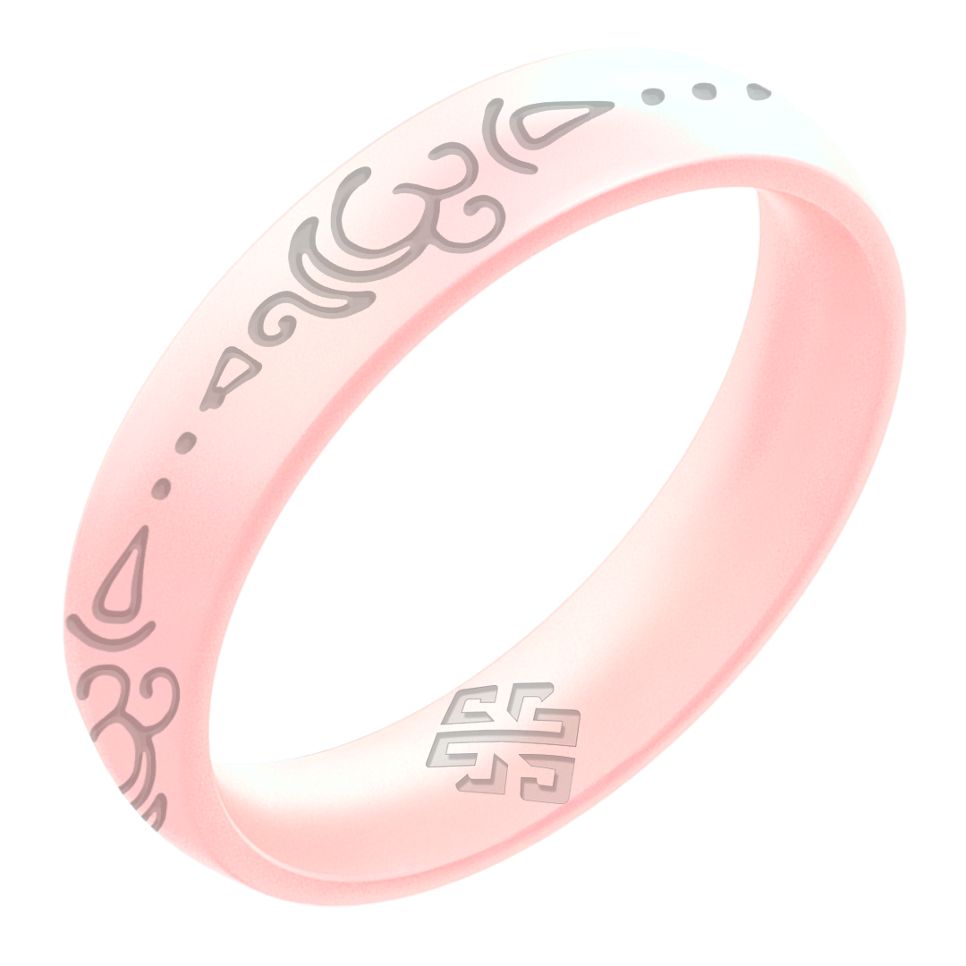 Sanskrit Breathe Om Silicone Ring on Arc 4mm