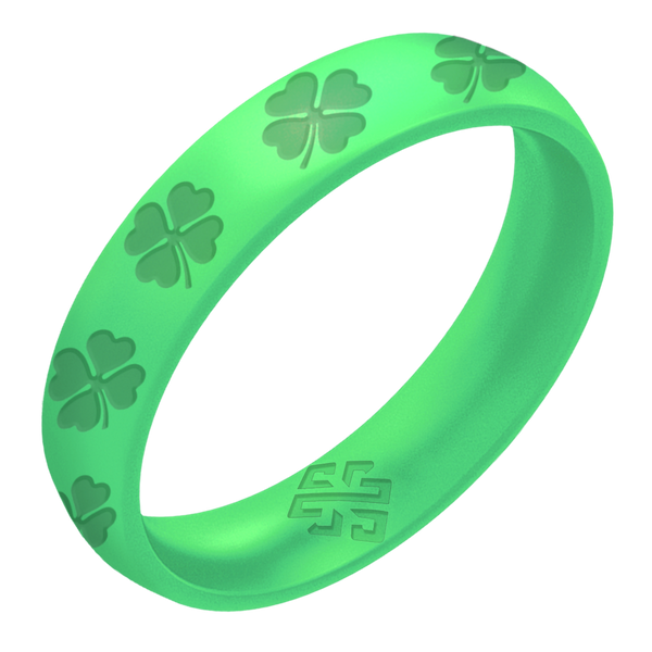 Lucky Clovers Silicone Ring on Arc 4mm