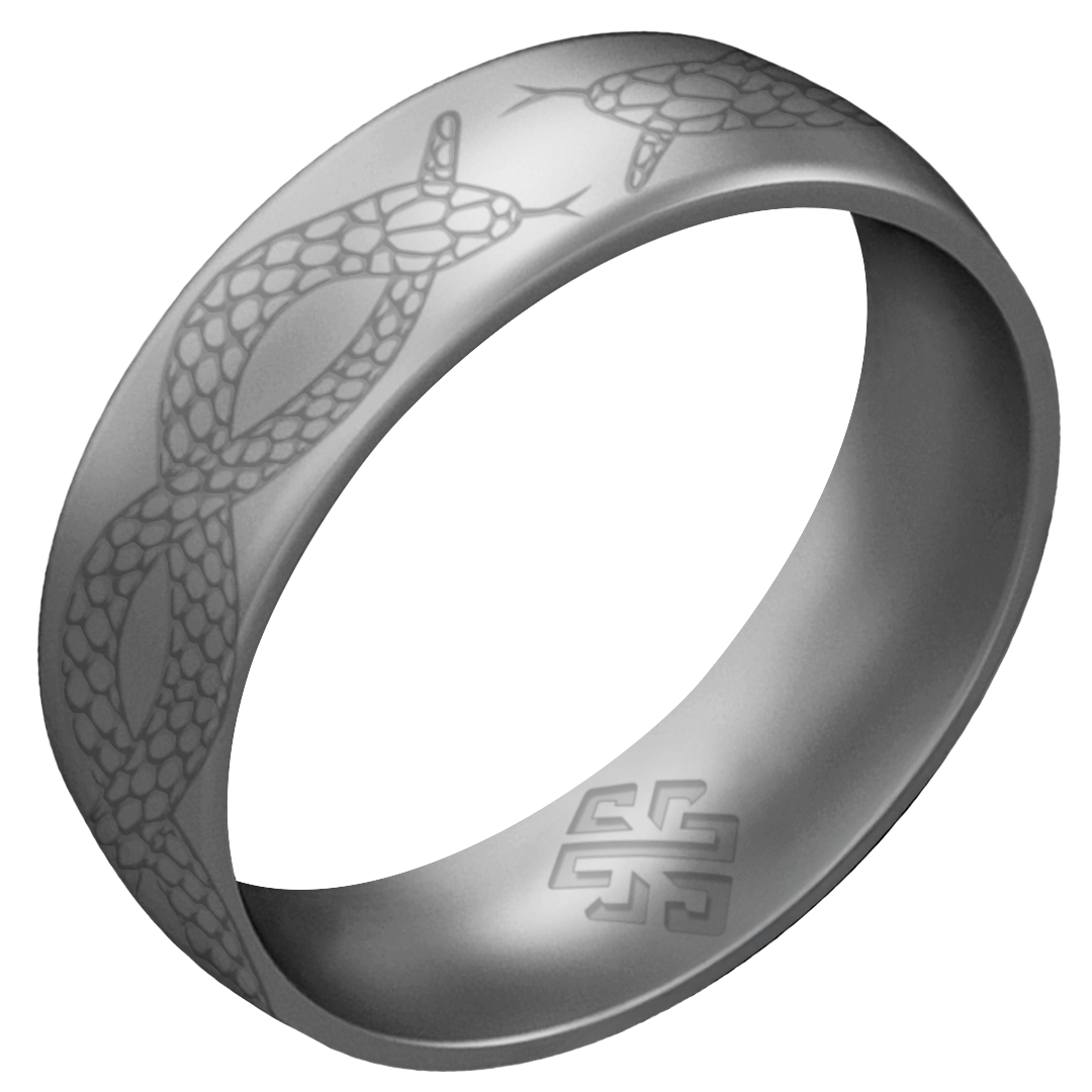 Snakes Silicone Ring on Arc 6mm