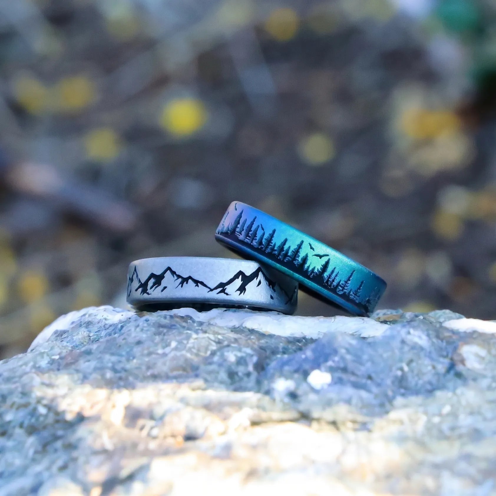Mountain Silicone Ring on Dual Layer 6mm