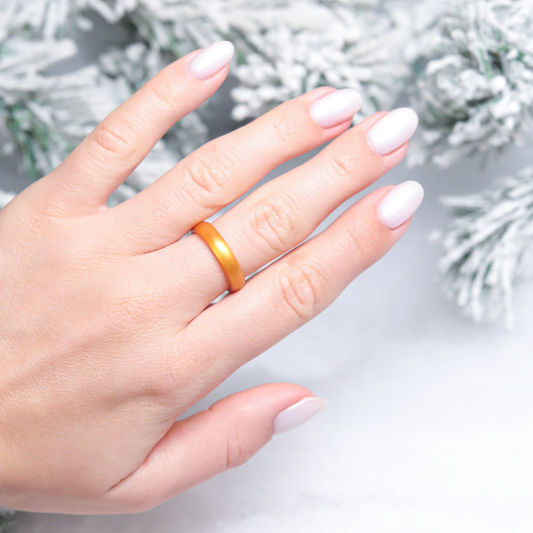 Gold Breathable Silicone Ring For Men and Women