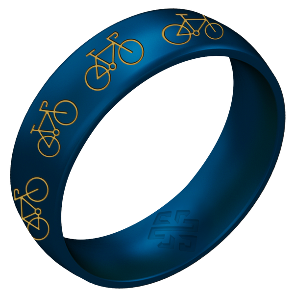 Gold Bicycle Silicone Ring on Arc 6mm
