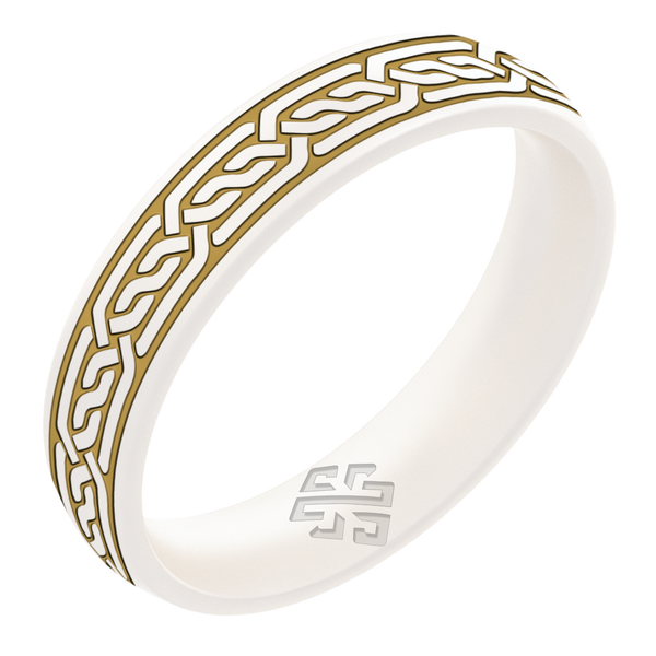 Gold Celtic Silicone Ring on Arc 4mm