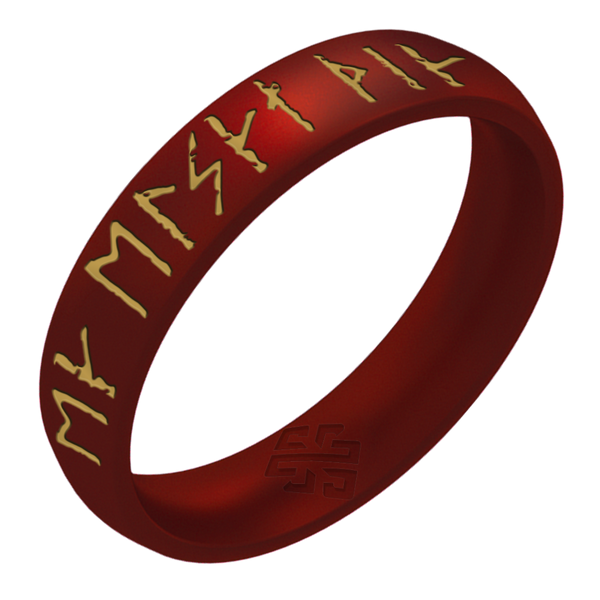 Gold I Love You Viking Ring Rune on Arc 4mm