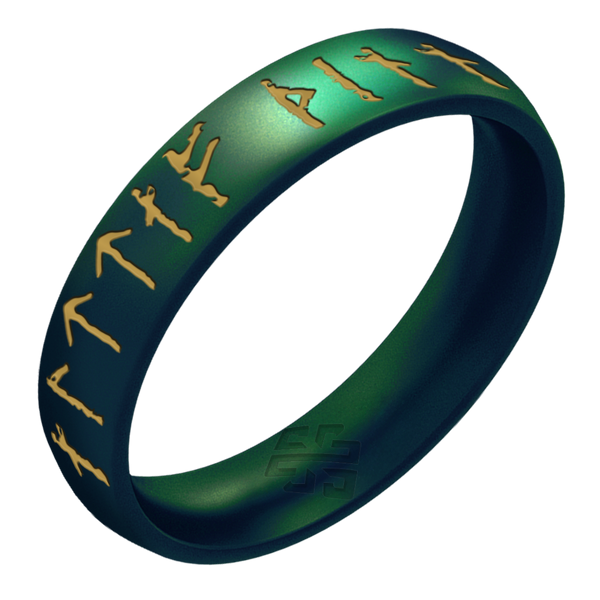 Gold Yours Always Viking Ring Rune on Arc 4mm