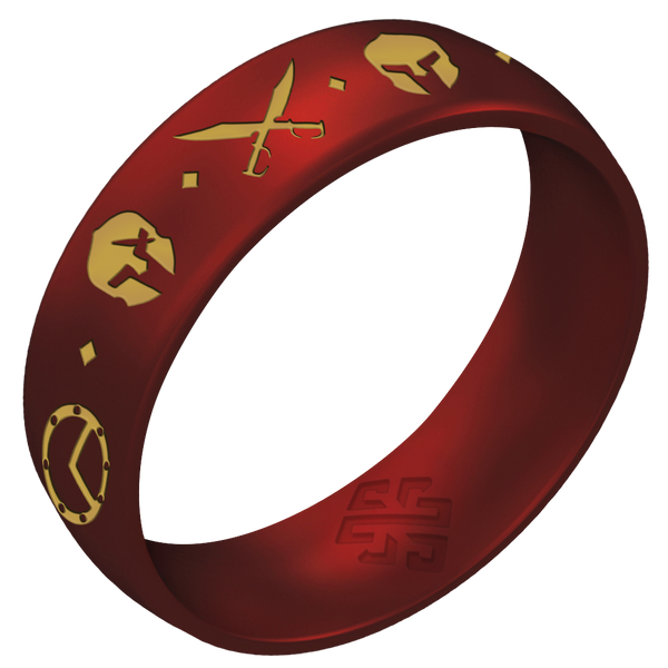 Gold Spartan Warrior Silicone Ring on Arc 6mm
