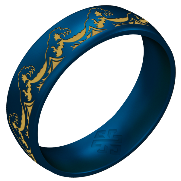 Gold Waves Silicone Ring on Arc 6mm