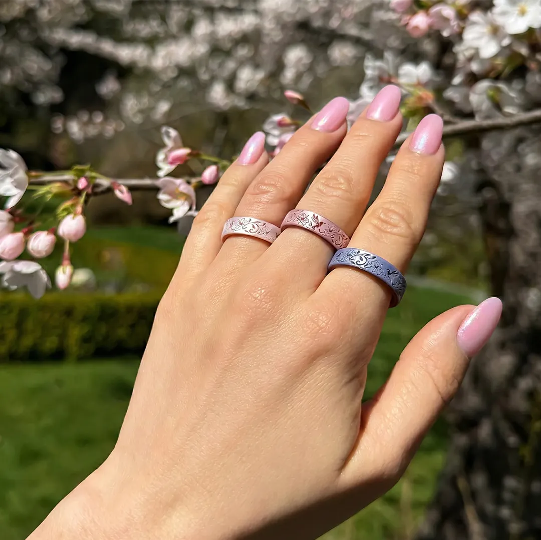 Hummingbirds Silicone Ring on Dual Layer 6mm