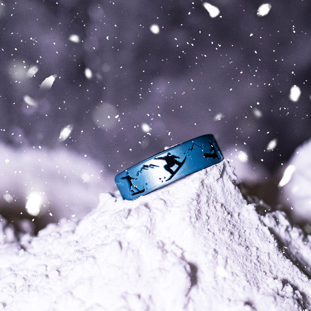 Snowboarders Silicone Ring on Dual Layer 6mm