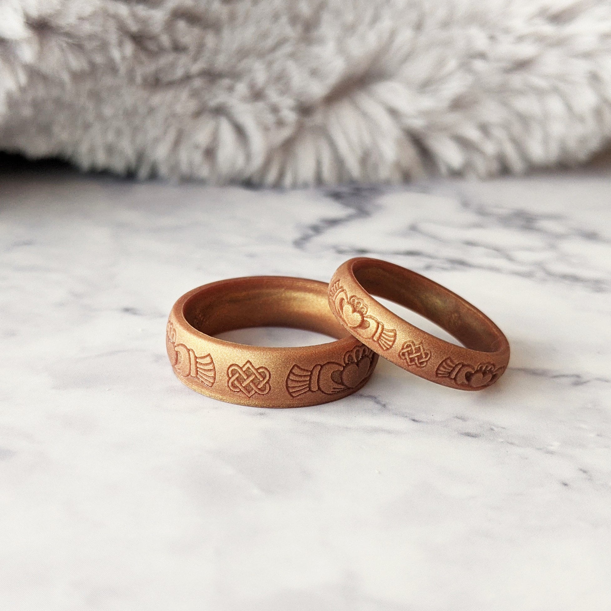 Claddagh Silicone Ring - Engraved Arc 4mm or 6mm