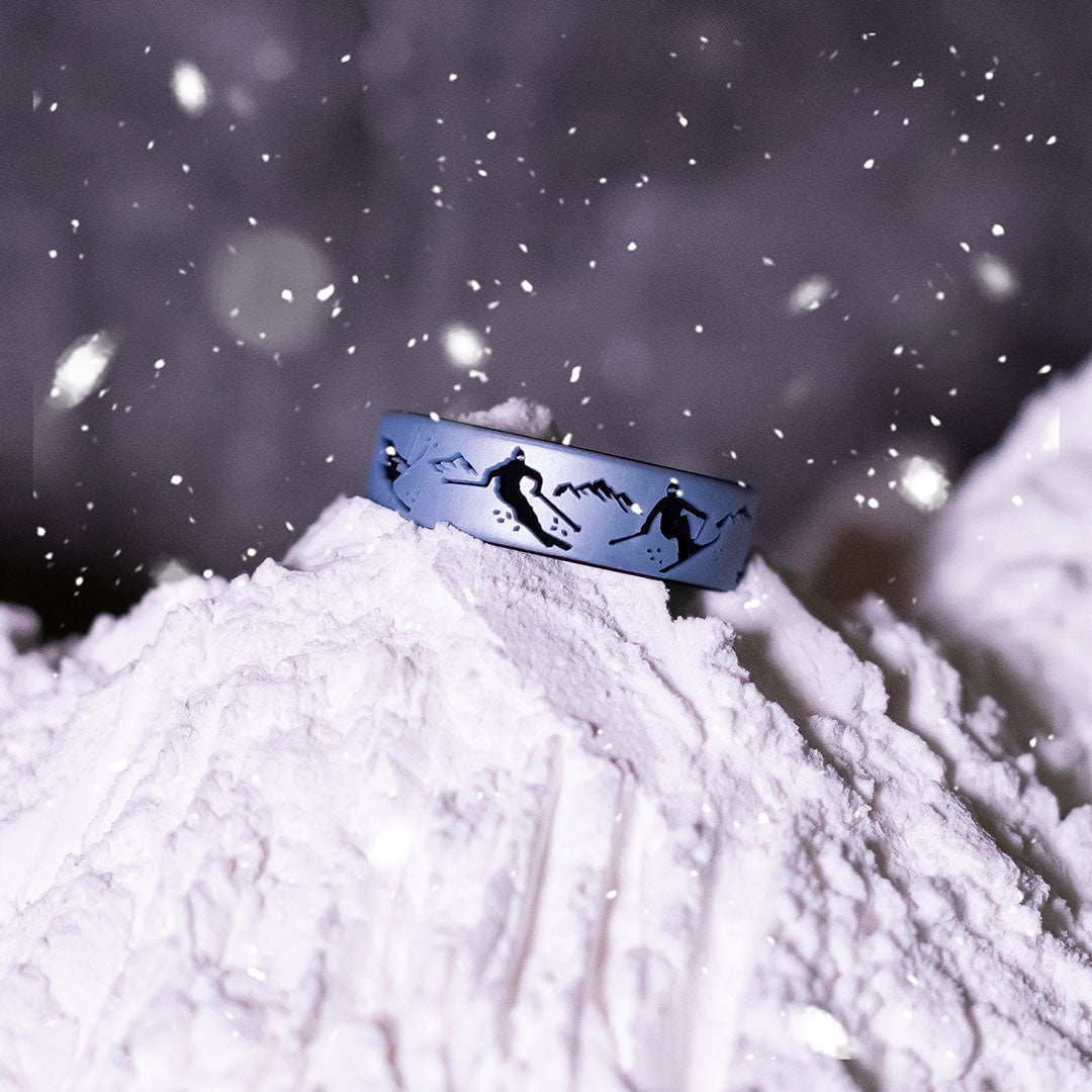 Skiers Silicone Ring on Dual Layer 6mm
