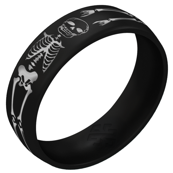 Silver Skeleton Silicone Ring on Arc 6mm