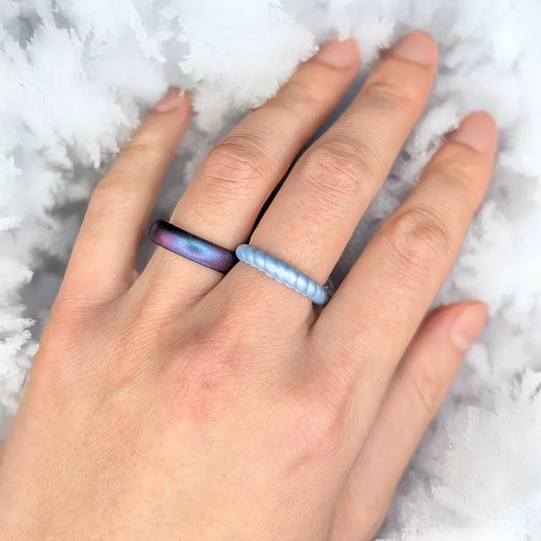 Star Frost Purple Breathable Silicone Ring - Arc 4mm
