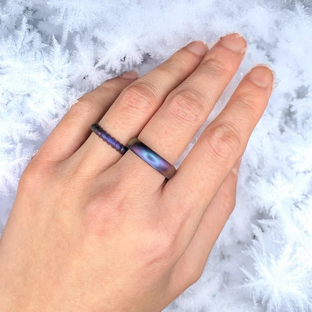 Star Frost Purple Breathable Silicone Ring - Arc 4mm