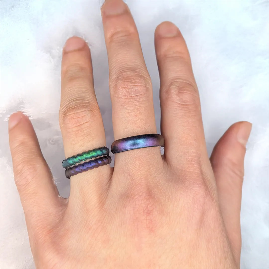 Star Frost Purple Breathable Silicone Ring - Arc 4mm