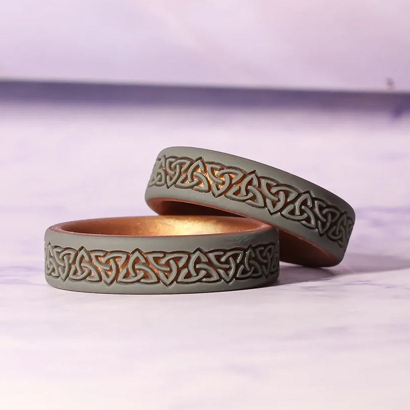 Trinity Silicone Ring on Sage Gold Dual Layer 6mm