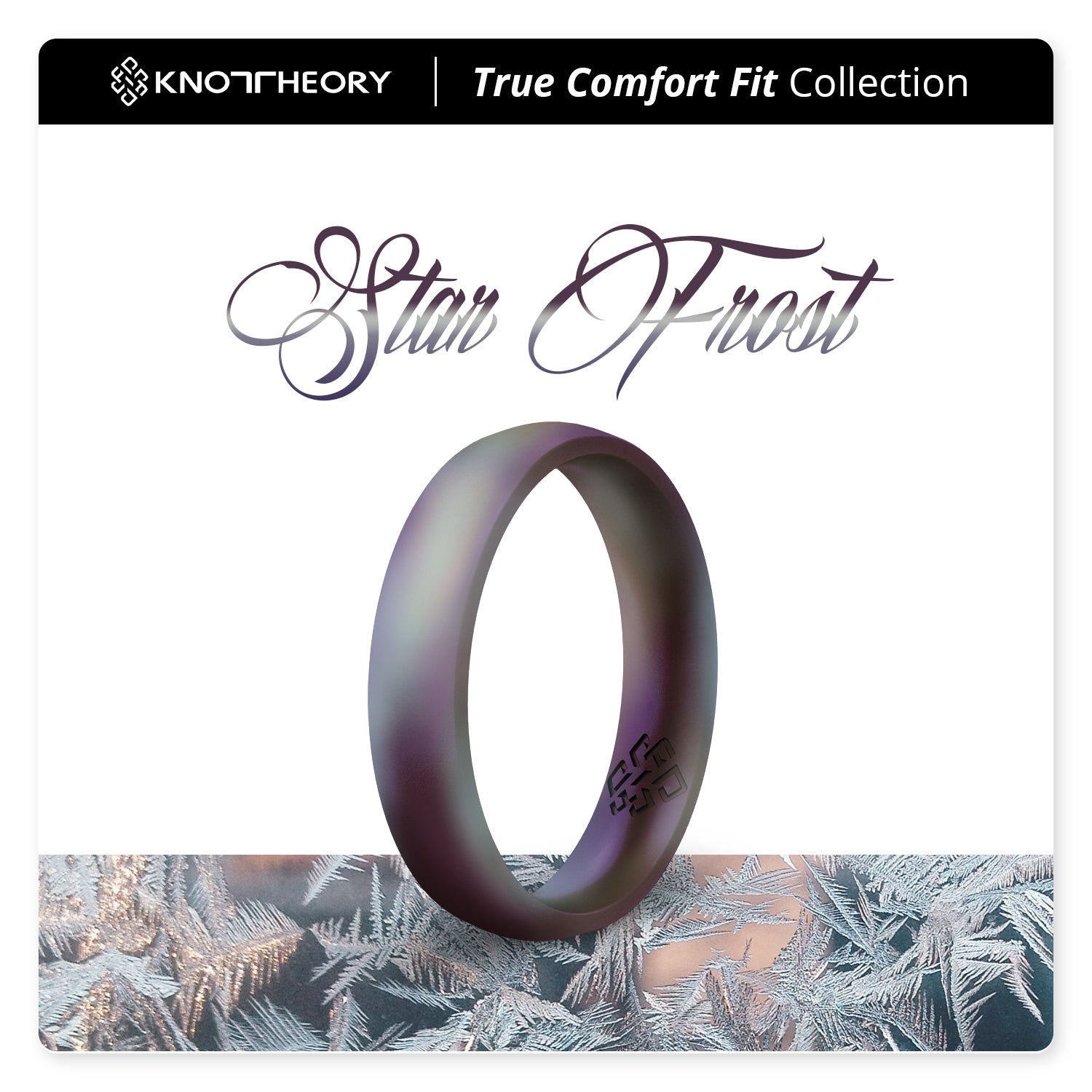 Star Frost Purple Breathable Silicone Ring for Women