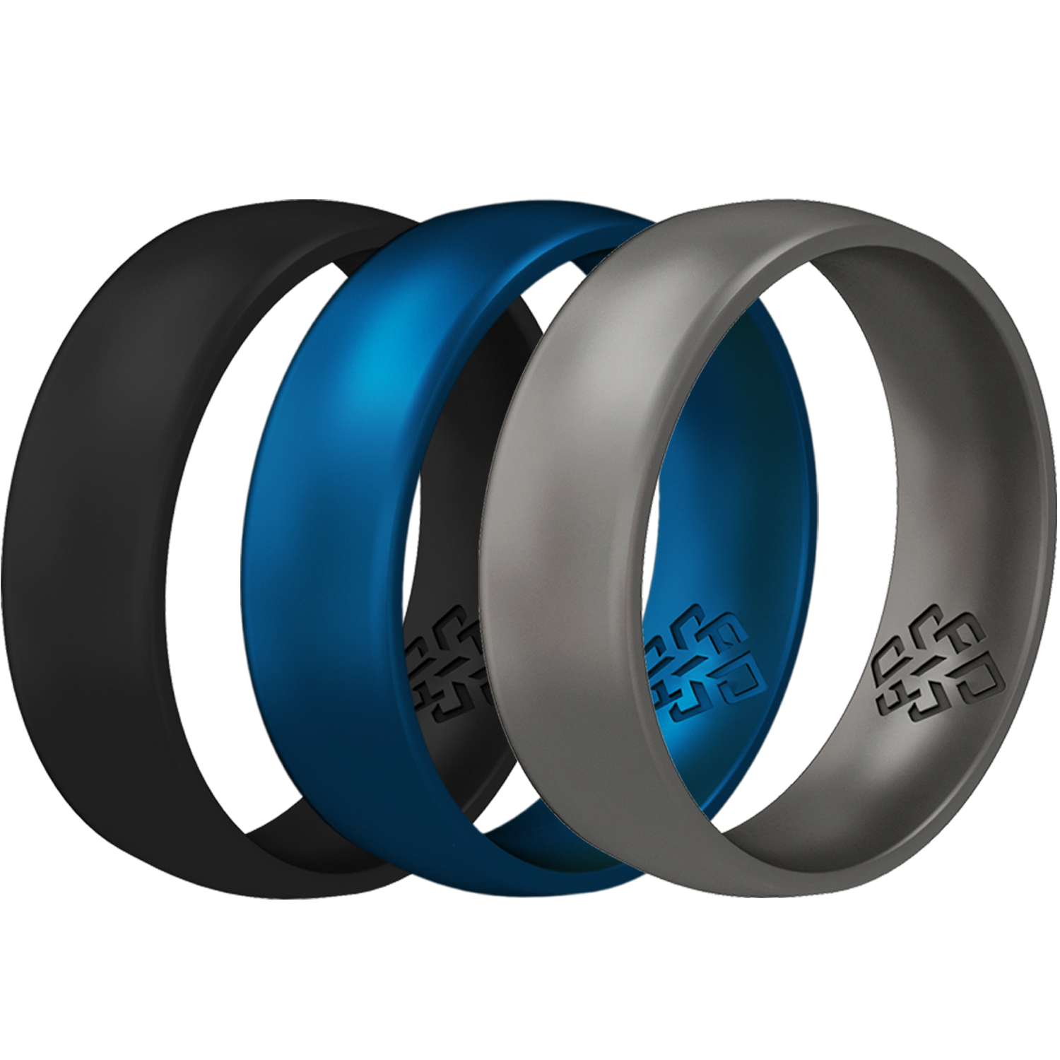 Deep Ocean 3-Pack Breathable Silicone Ring For Men