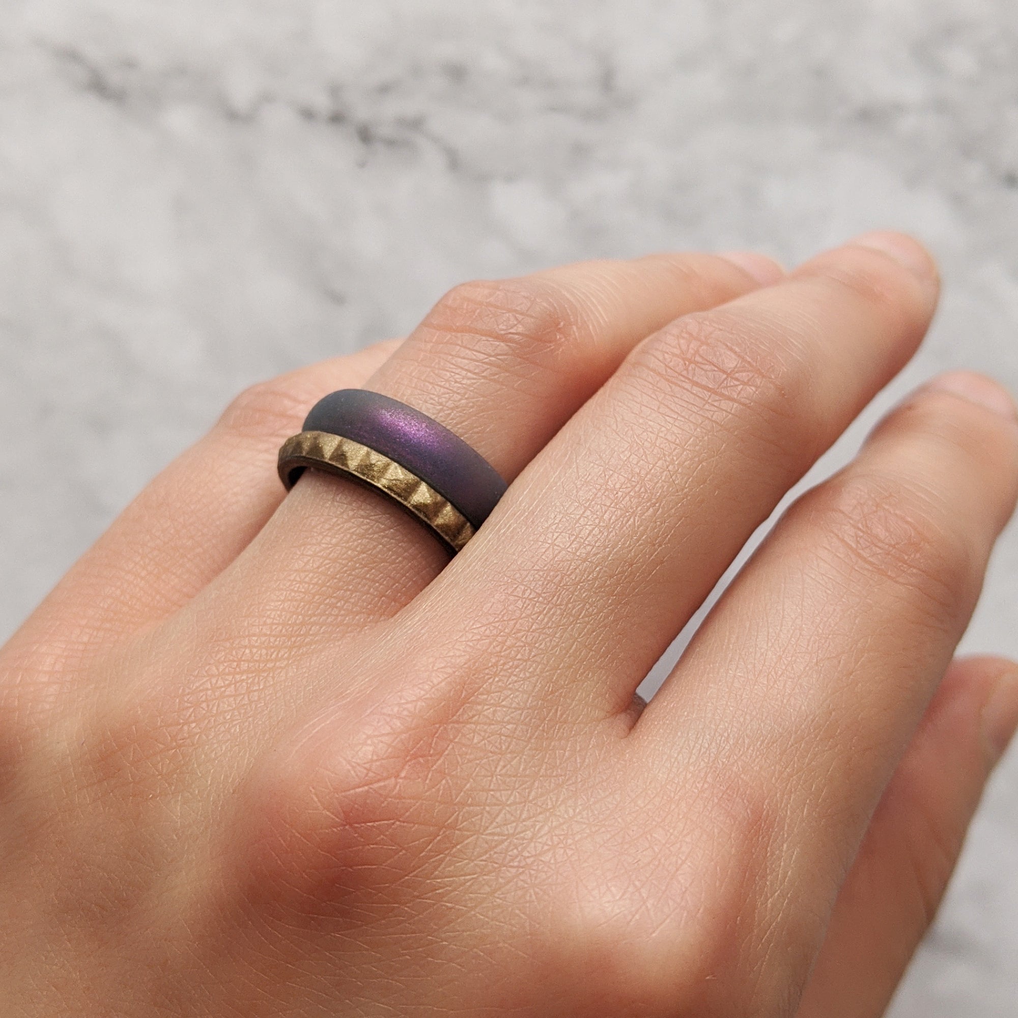 Star Frost Purple Breathable Silicone Ring for Women