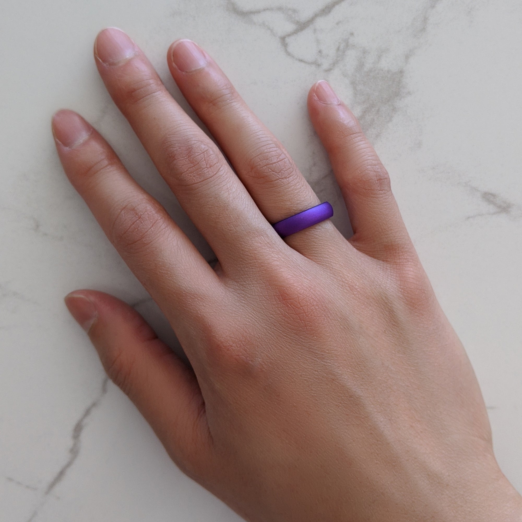 Amethyst Purple Breathable Pearly Silicone Ring for Women - Knot Theory