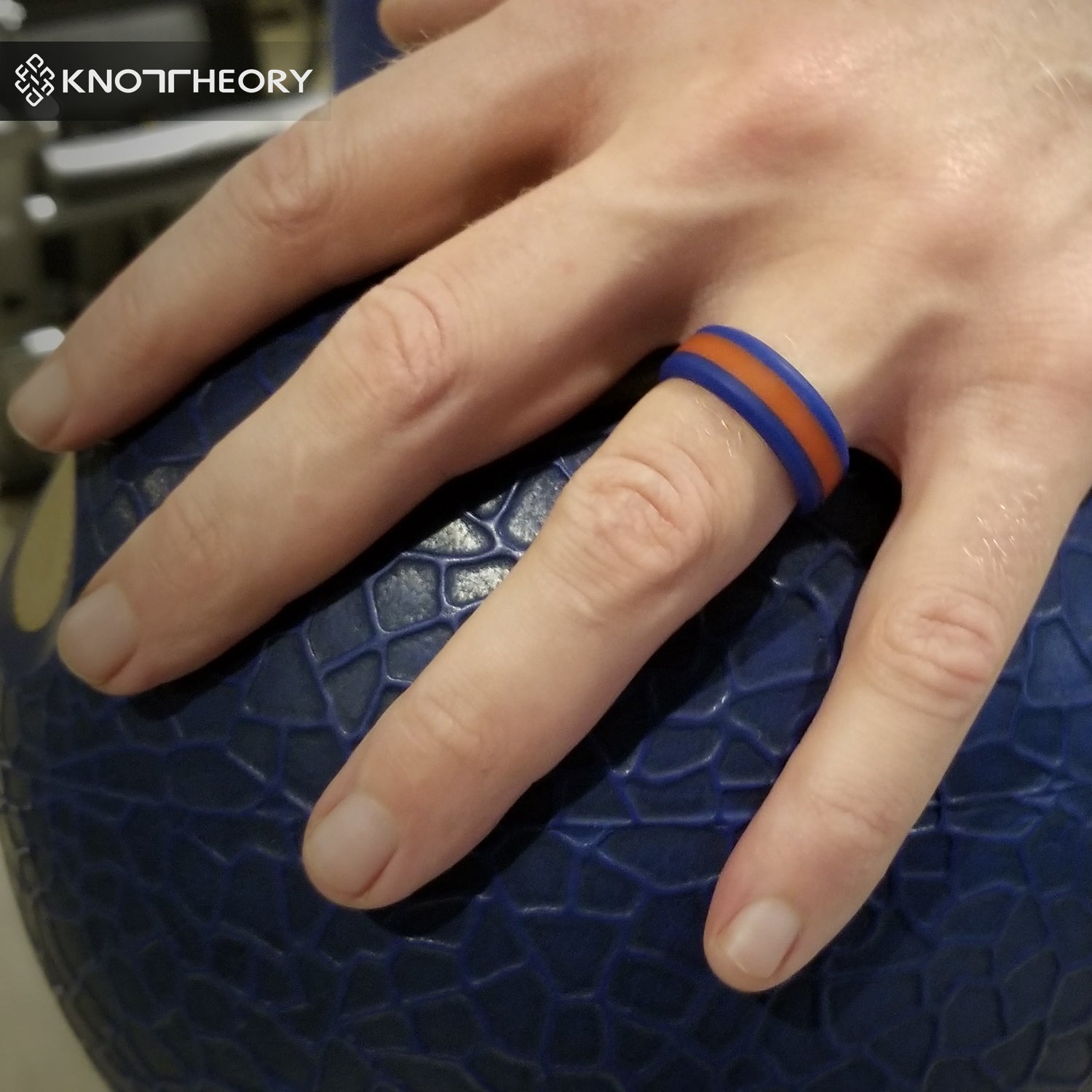 Blue and Red Stripe Silicone Ring For Men and Women - Knot Theory