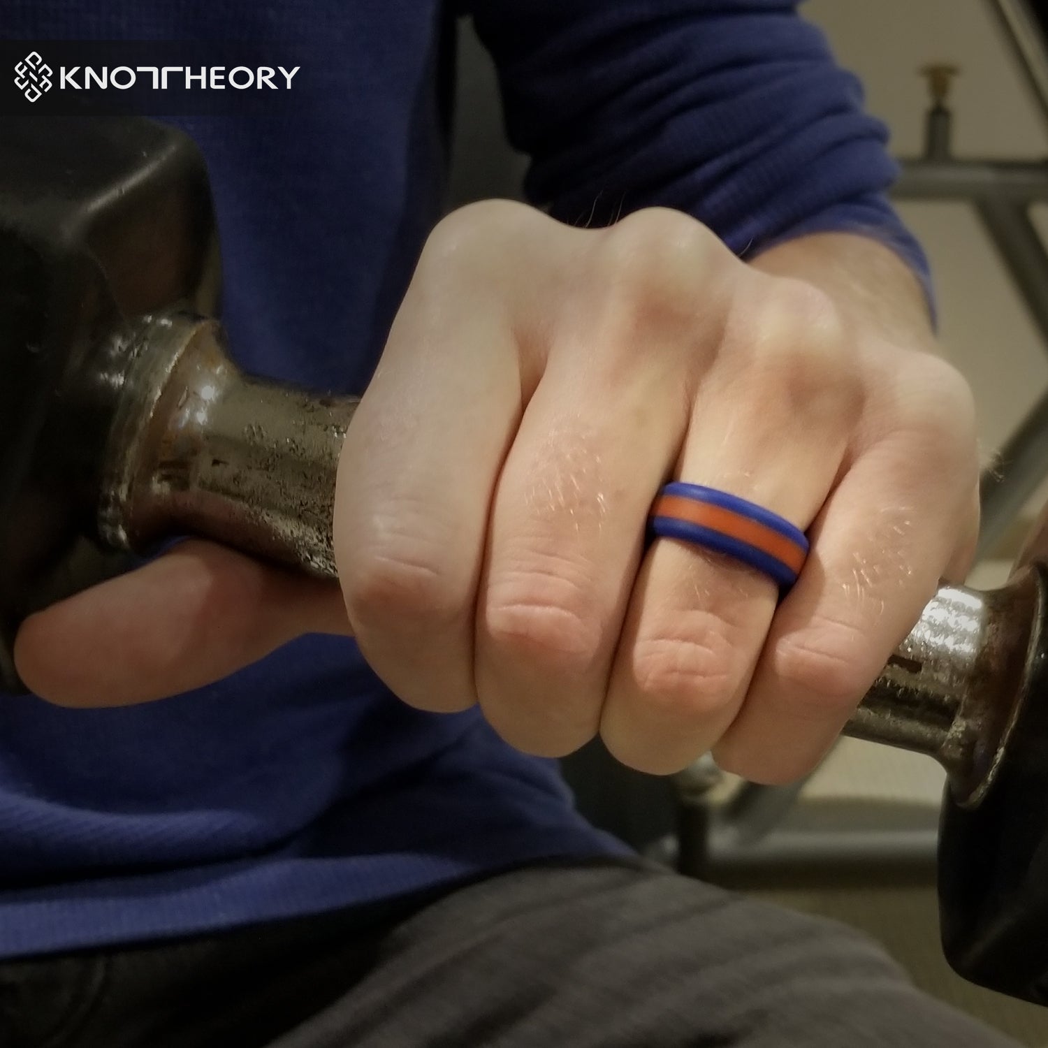 Blue and Red Stripe Silicone Ring For Men and Women - Knot Theory