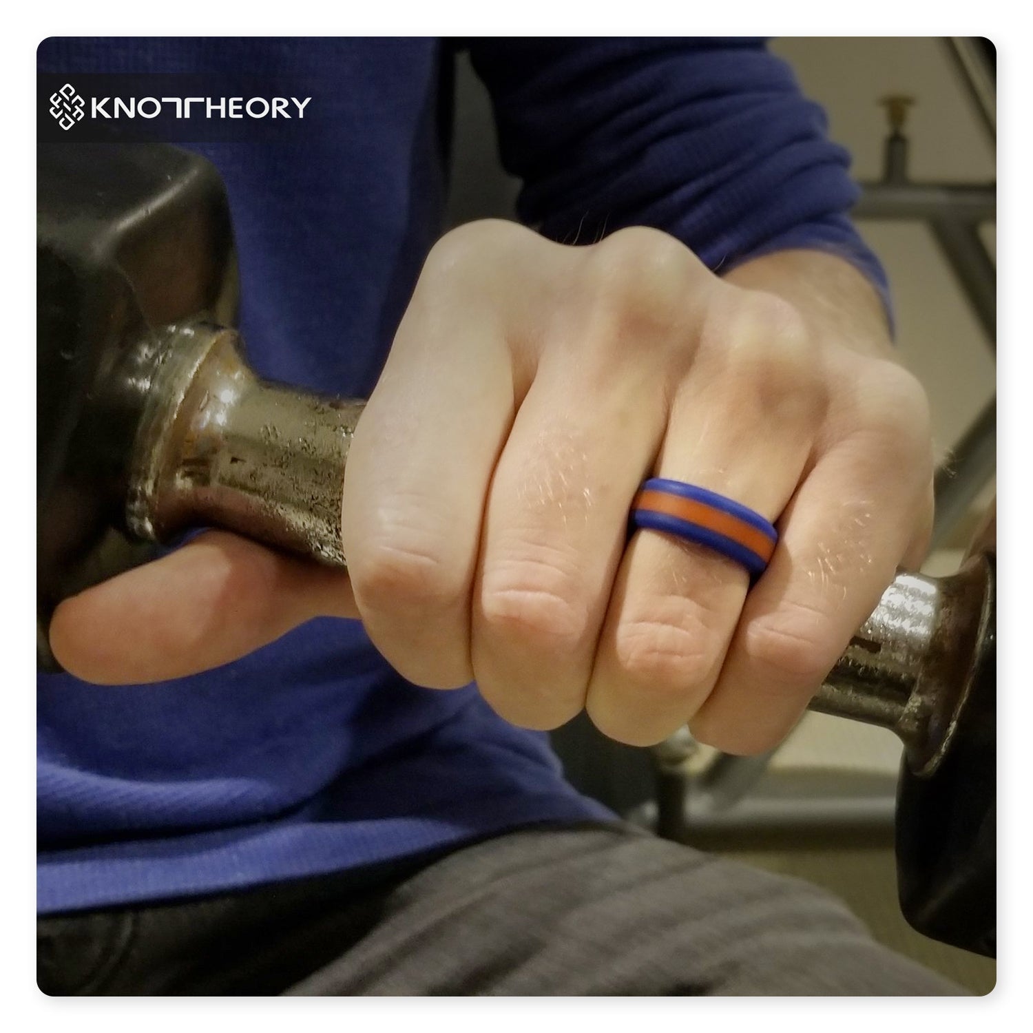 Blue and Red Stripe Silicone Ring For Men and Women - Knot Theory