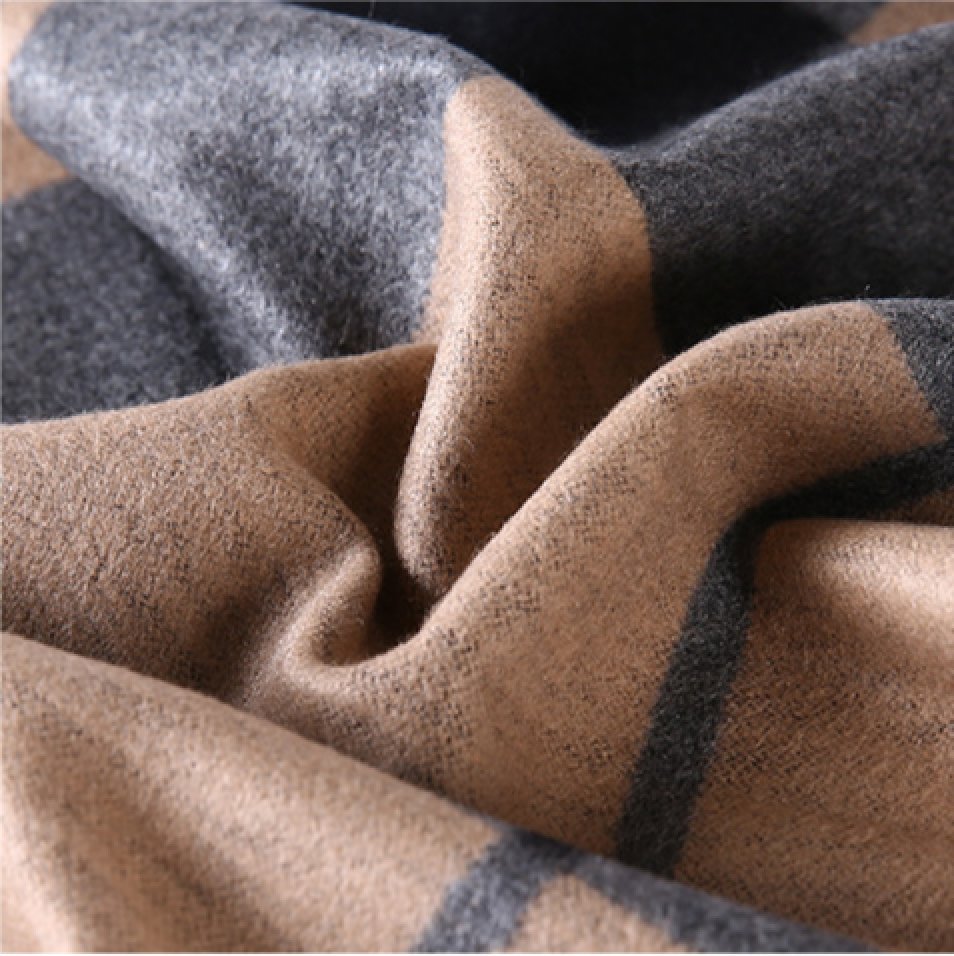 Camel Tartan Scarf - Softer than Cashmere 100% Silk - Knot Theory