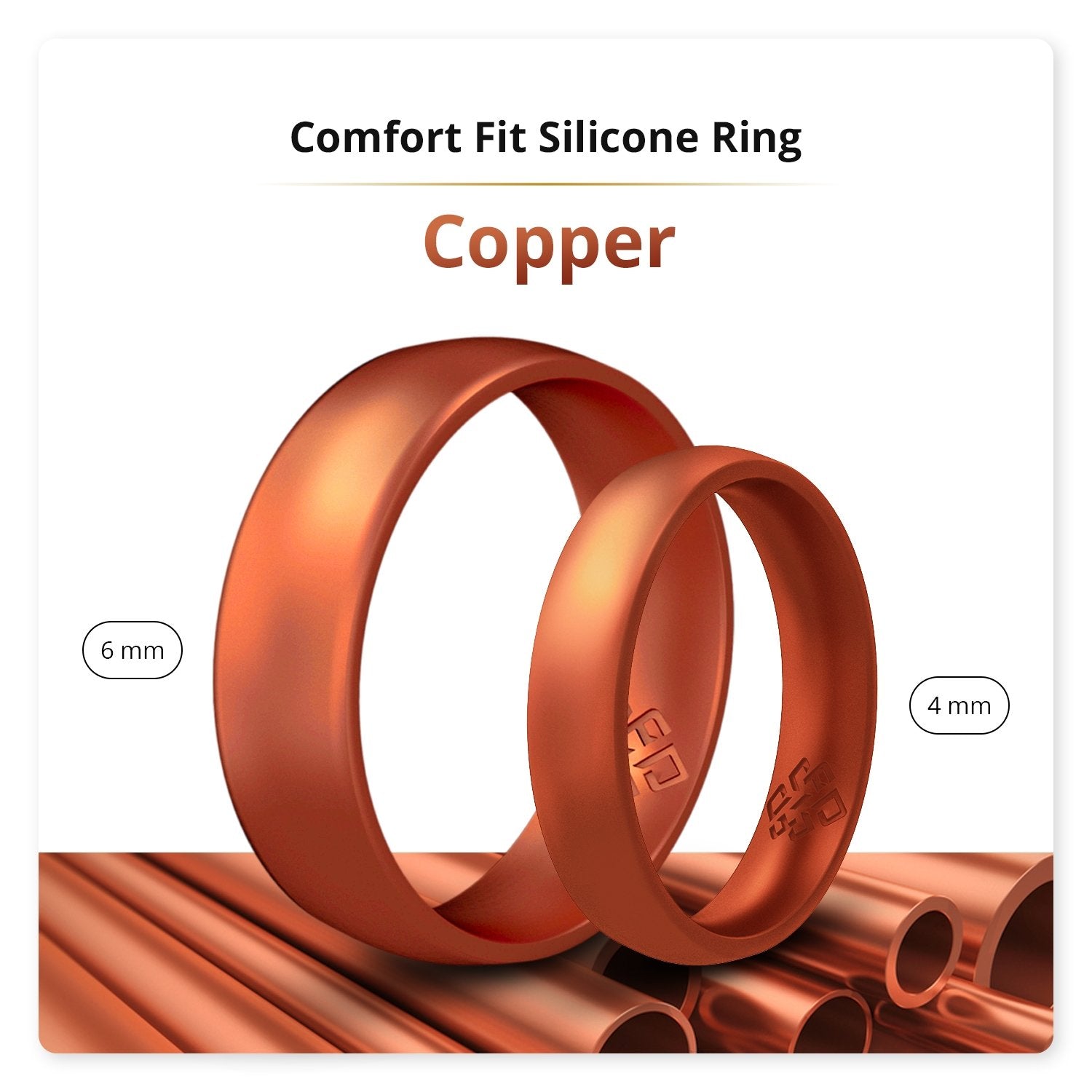Copper Breathable Silicone Ring for Men and Women - Knot Theory