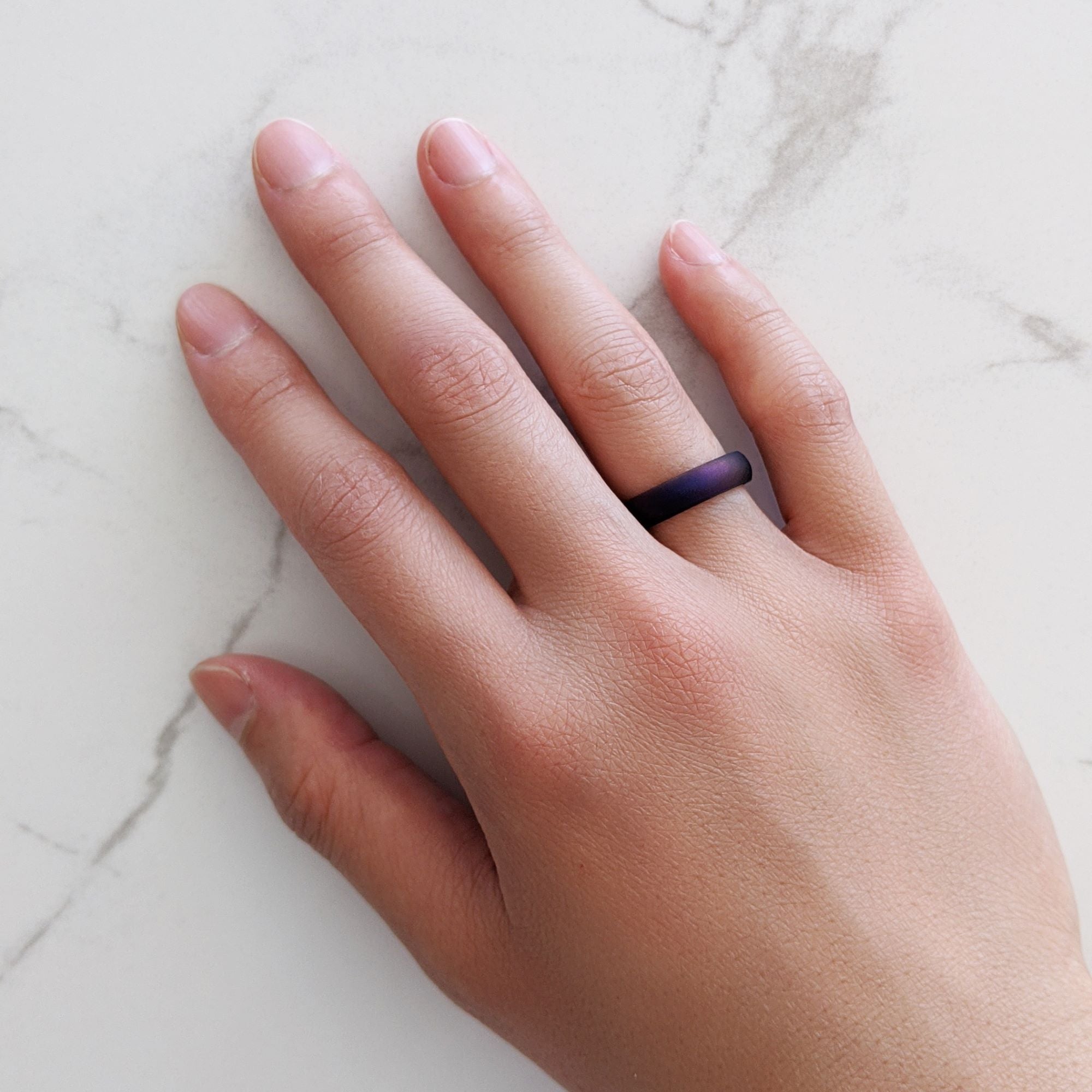 Cosmic Purple Breathable Silicone Ring for Women and Men - Knot Theory