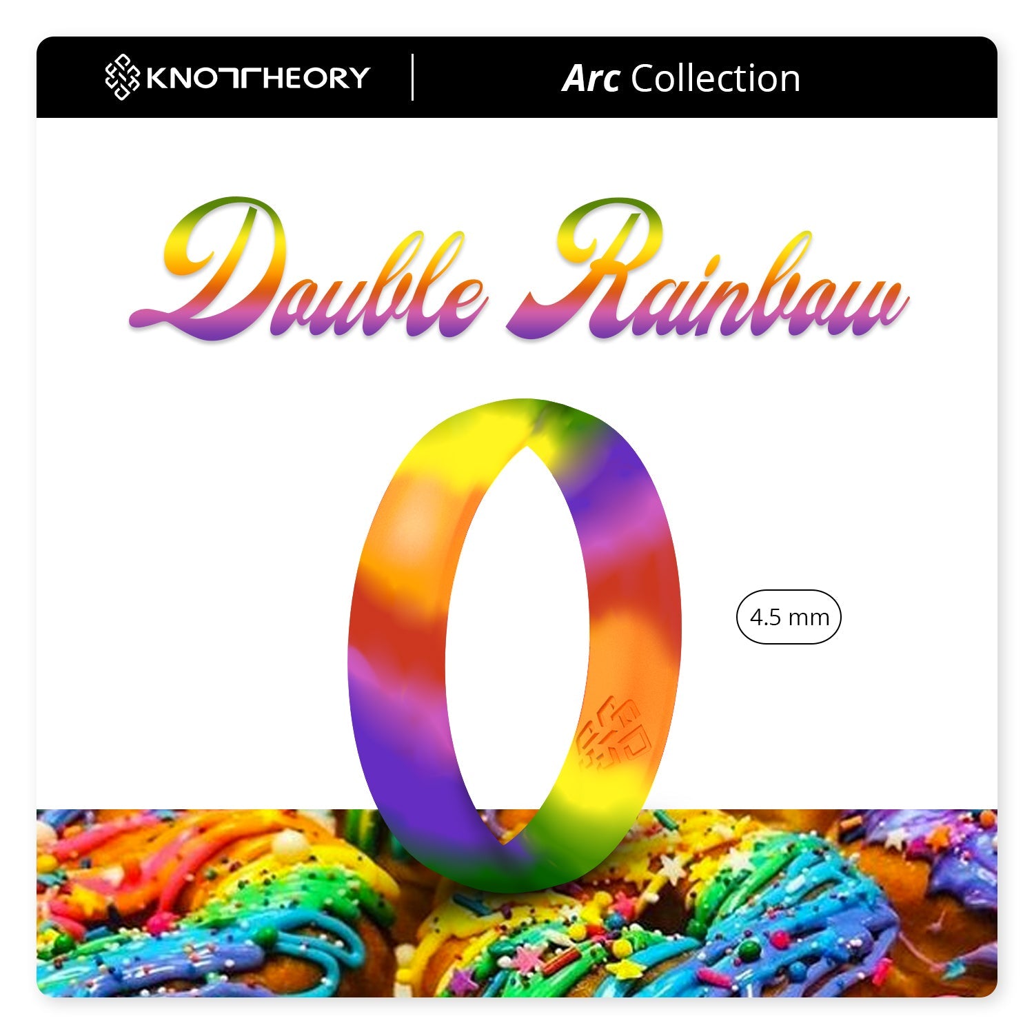Double Rainbow Breathable Silicone Ring - Knot Theory