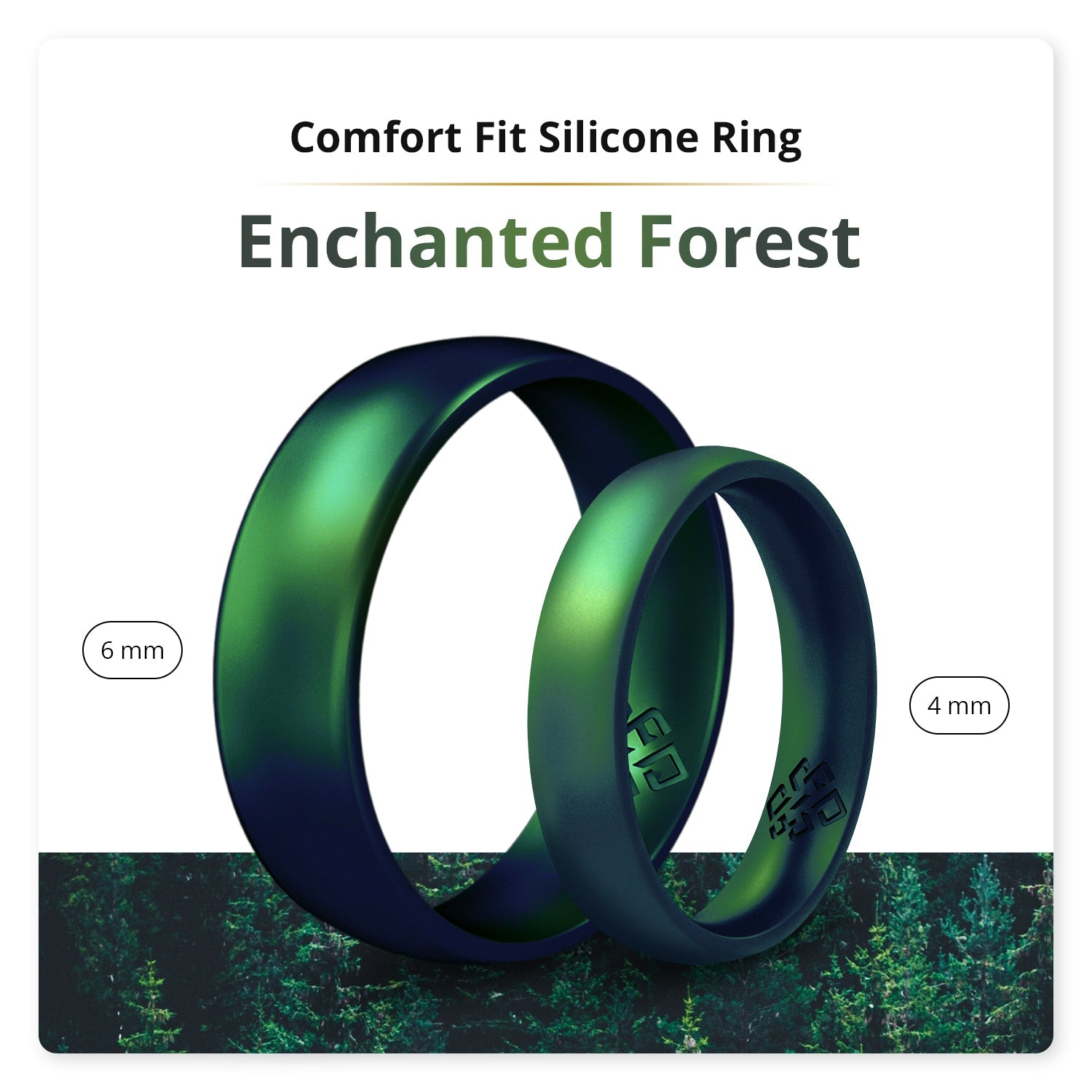 Enchanted Forest Emerald Green Breathable Silicone Ring for Men and Women - Knot Theory