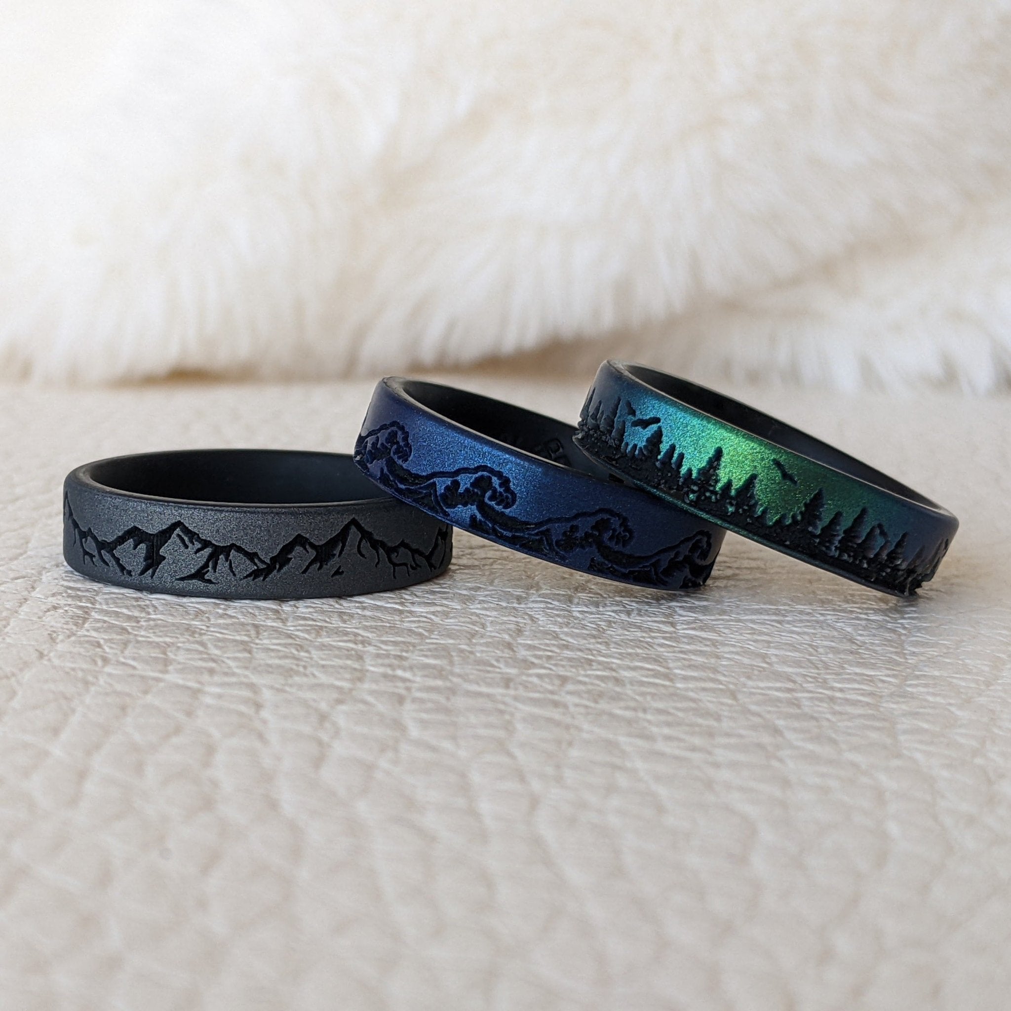 Engraved Forest Silicone Ring - Dual Layer - Knot Theory