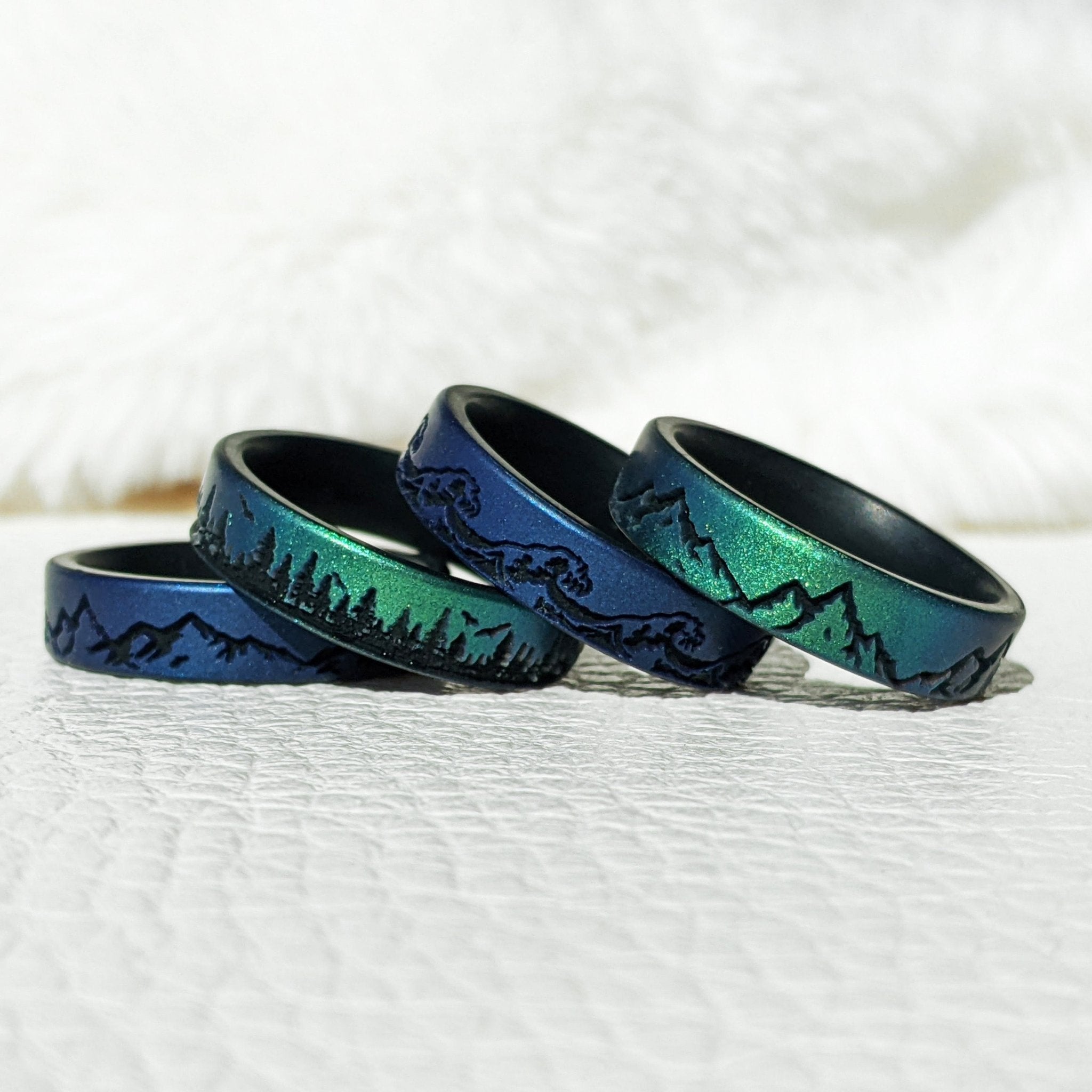 Engraved Forest Silicone Ring - Dual Layer - Knot Theory