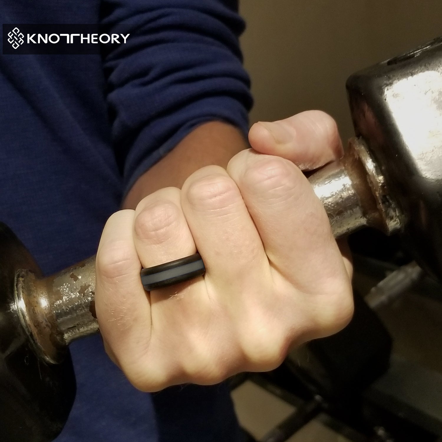 Dark Grey Stripe Silicone Ring For Men and Women