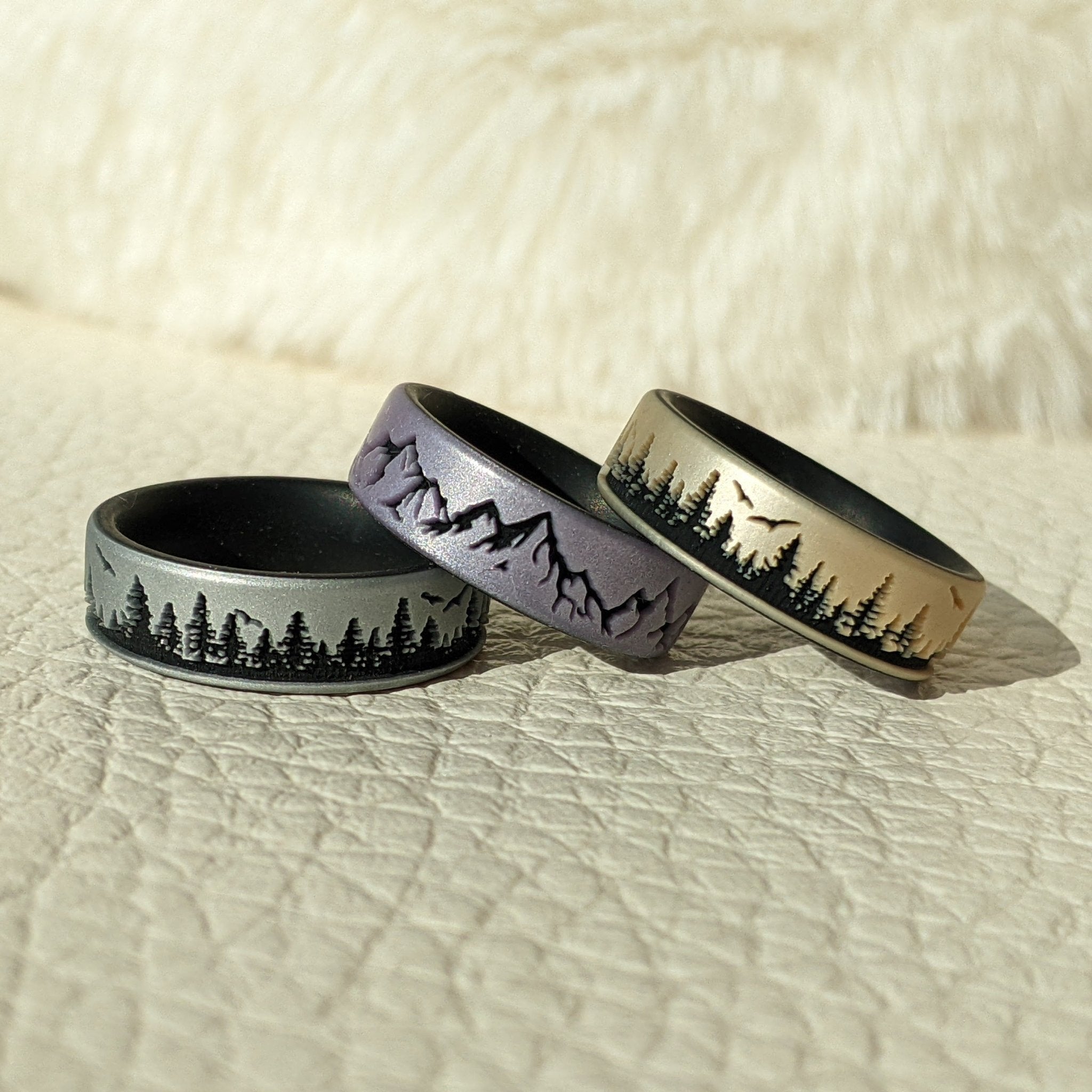 Mountain Silicone Ring - Engraved Dual Layer - Knot Theory