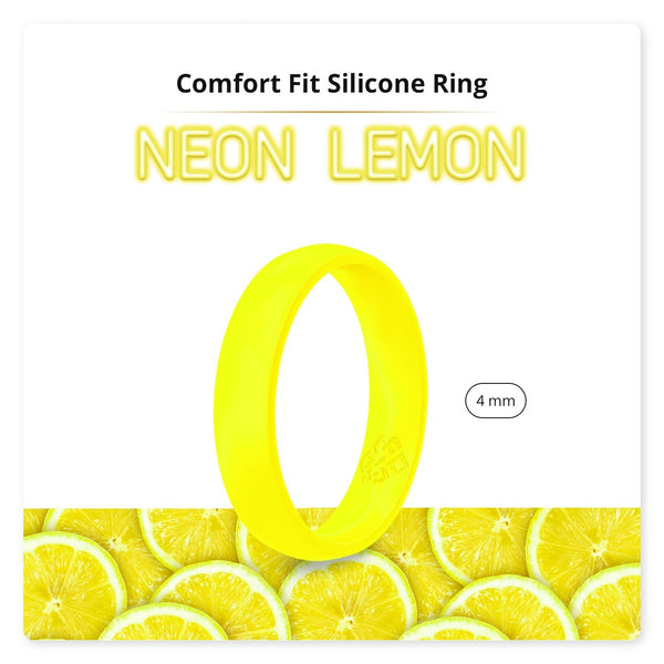 Neon Lemon Yellow Breathable Silicone Ring - Knot Theory