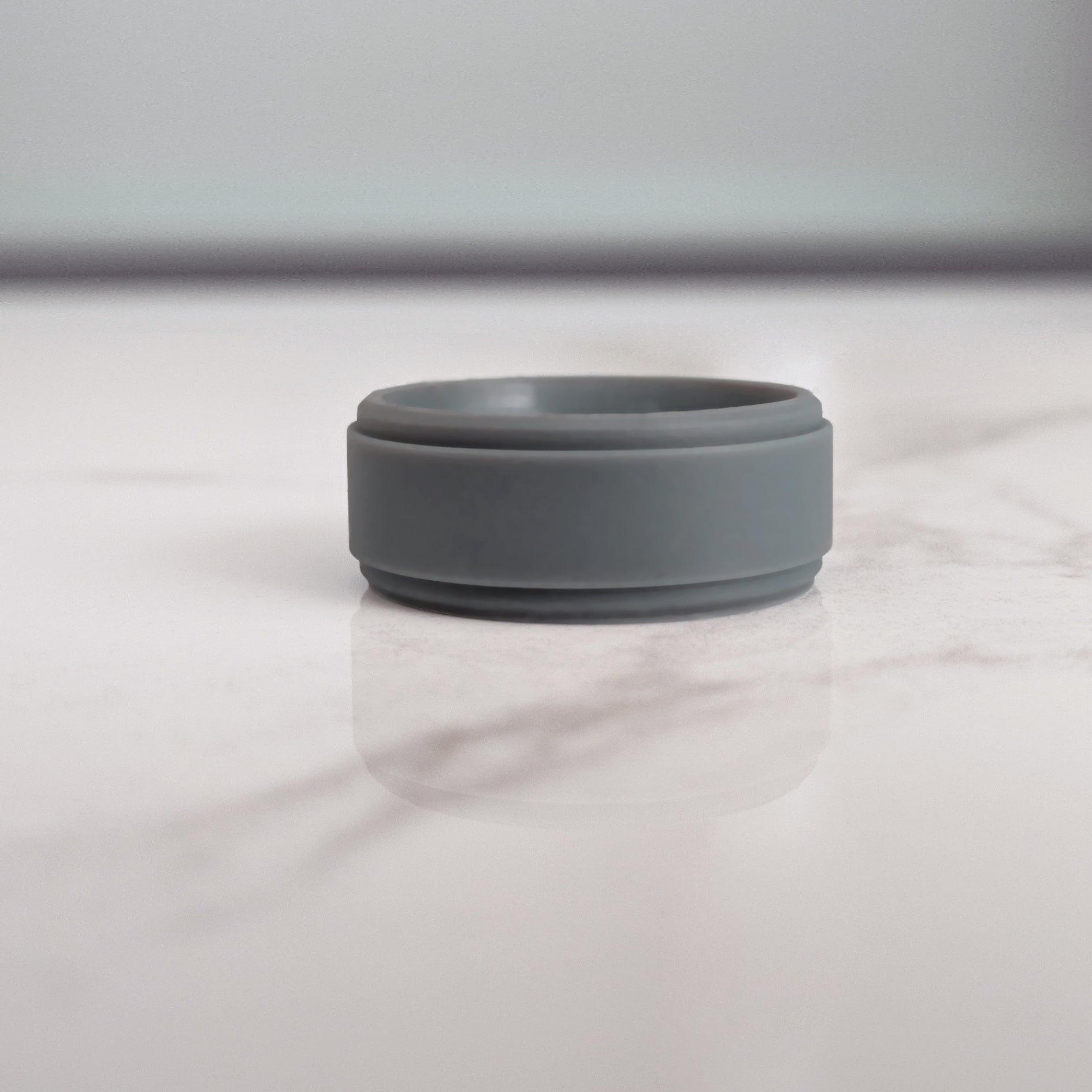 Oxford Grey Step Edge Breathable Silicone Ring for Men - Knot Theory