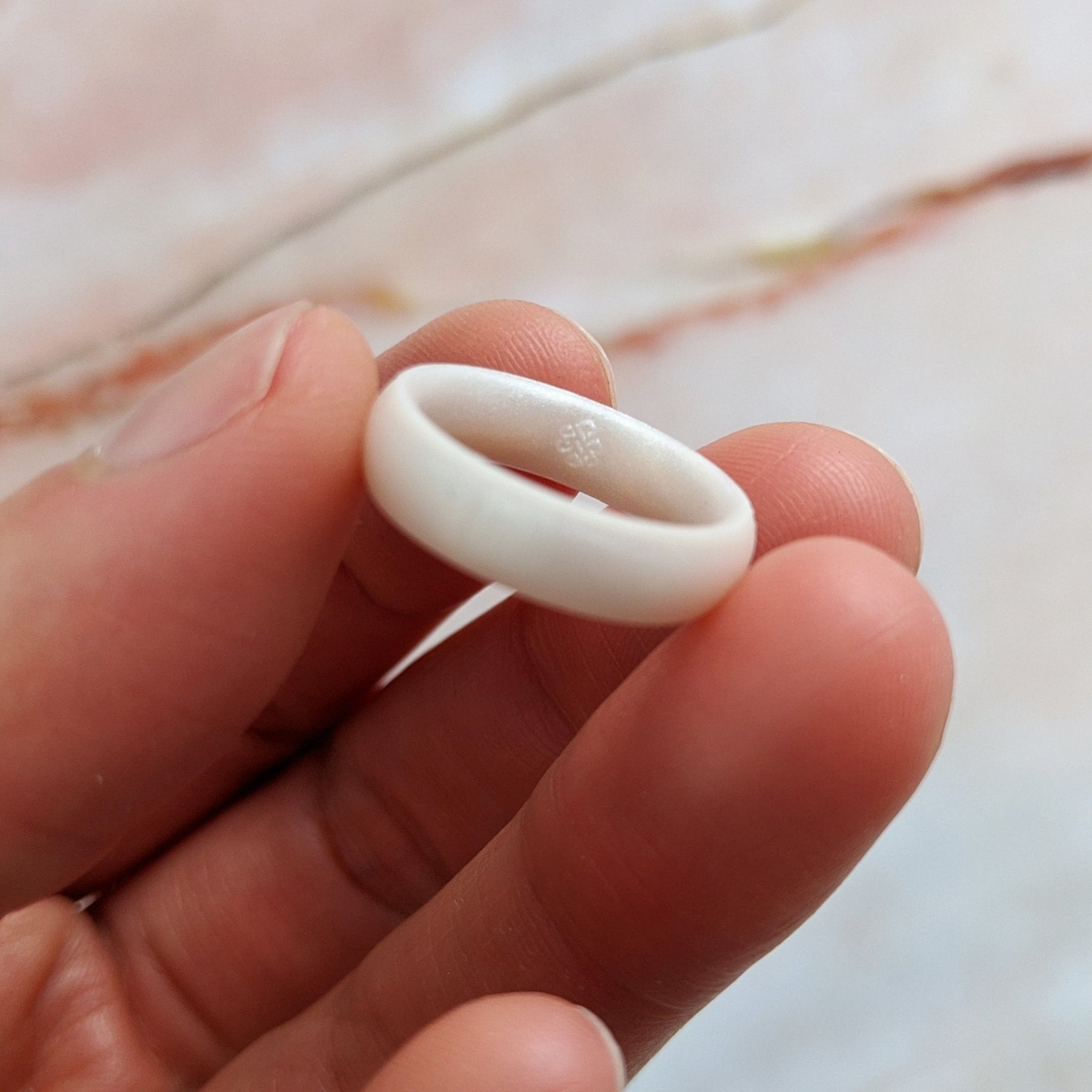 Pearl White Breathable Silicone Ring For Men and Women - Knot Theory