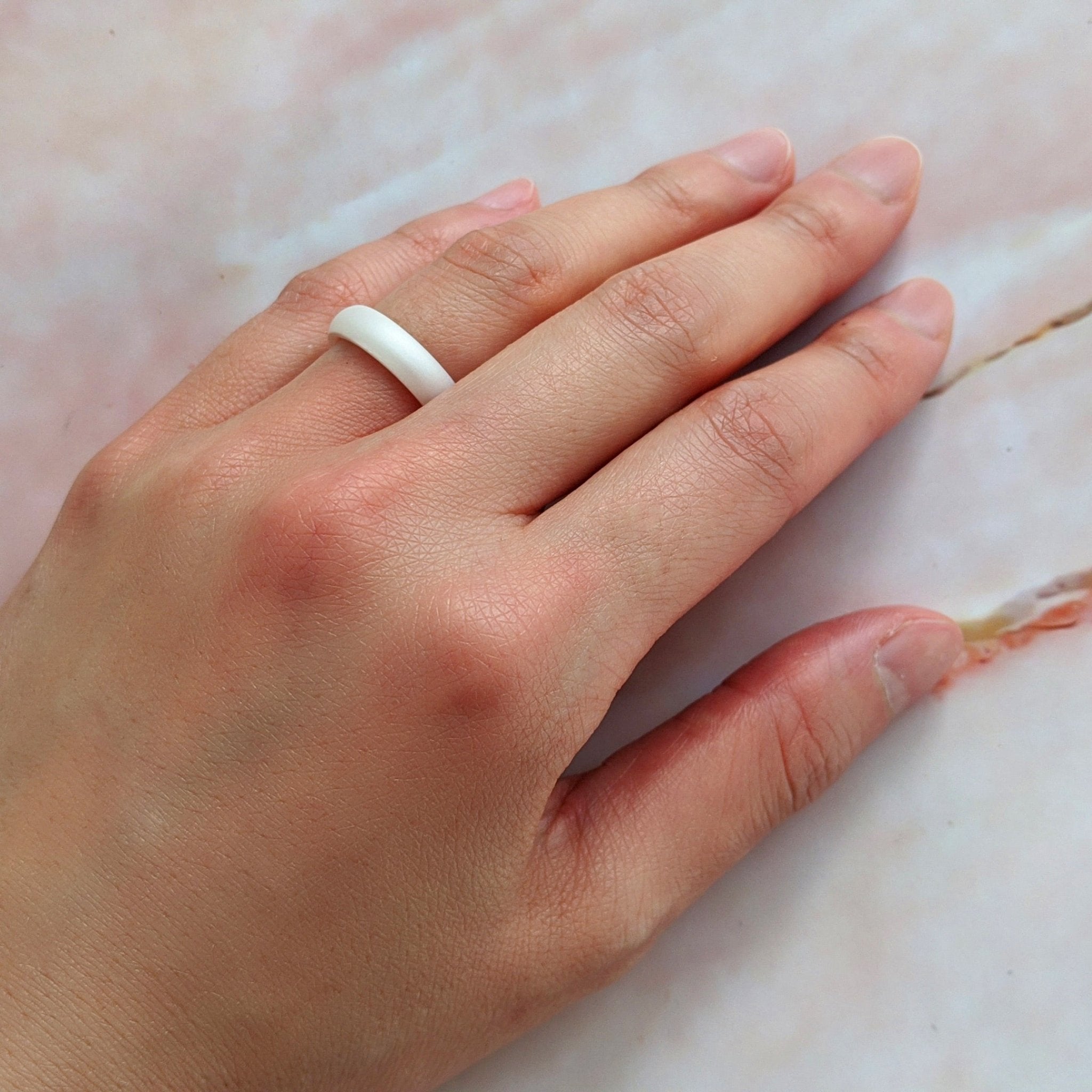 Pearl White Breathable Silicone Ring For Men and Women - Knot Theory